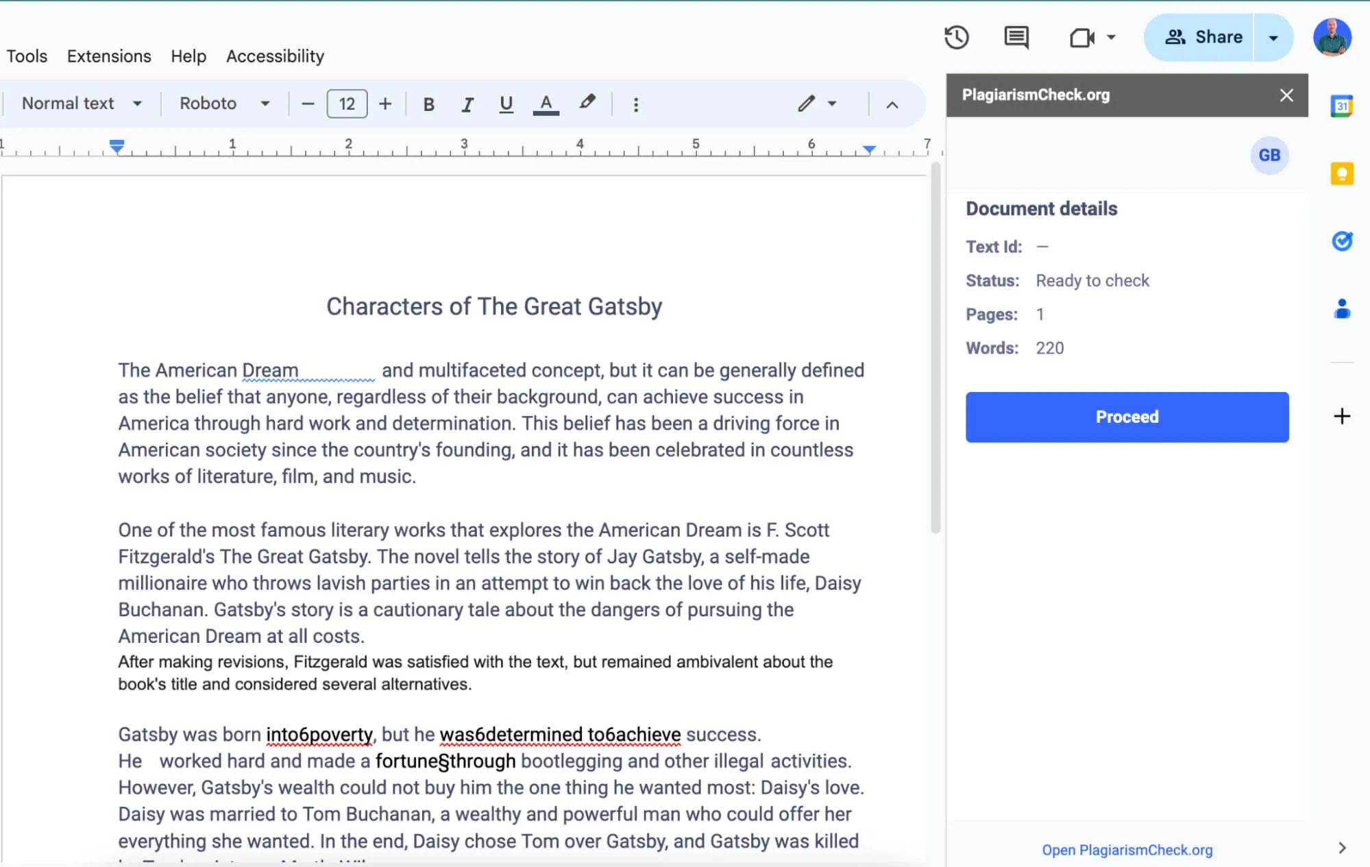 Click “Proceed” to submit your paper for a check. Click “Proceed” to submit your paper for a check.