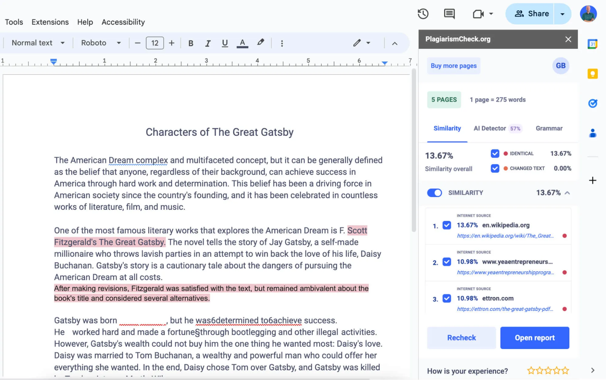 Wait a few moments for plagiarism checking results in Google Docs Wait a few moments for plagiarism checking results in Google Docs