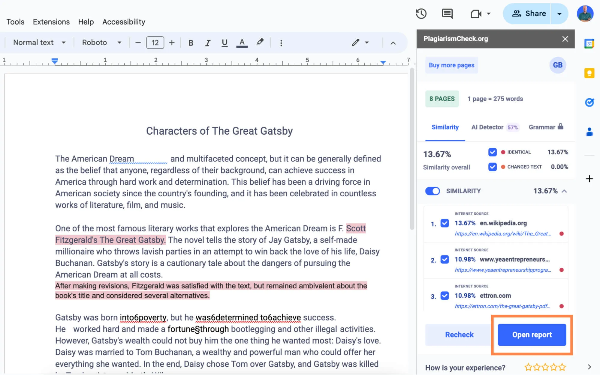 To see a detailed similarity & AI report To see a detailed similarity & AI report