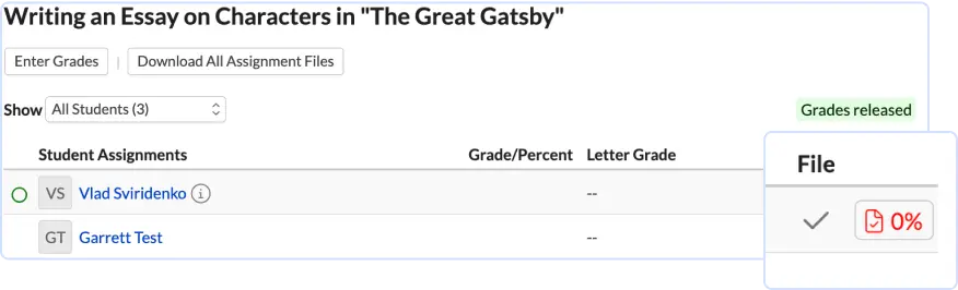 Easy access to similarity & AI scores within Populi Easy access to similarity & AI scores within Populi